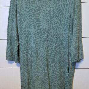 XL Gudrun Sjoden Green/Blue Pattern Long Tunic Or Short Dress